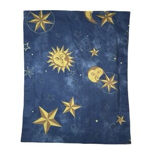 Vintage 90s Springs Celestial Sun and Moon Stars Single Standard Pillow Sham Y2K